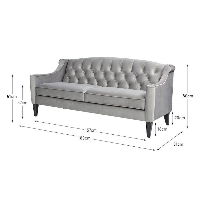 ジェニファーテイラー ソファ 3人掛け ソファー ベロア グレー KEN 865 Jennifer Taylor アメリカ家具 ソファ ファブリック 布張り