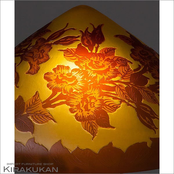 輸入照明 ガレコレクション 2灯テーブルスタンド レッドローズ 薔薇 バラ柄 中間スイッチ LED使用可 人気