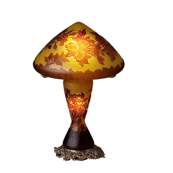 輸入照明 ガレコレクション 2灯テーブルスタンド レッドローズ 薔薇 バラ柄 中間スイッチ LED使用可 人気