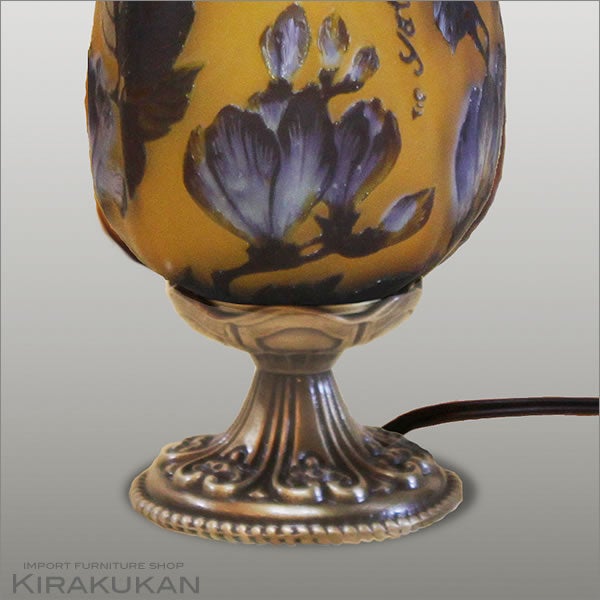 輸入照明 ガレコレクション １灯テーブルランプ アンティークブロンズ仕上げ Magnolia マグノリア 中間スイッチ LED使用可