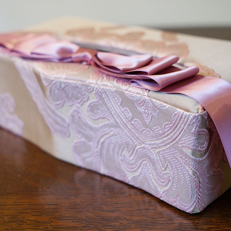 アクアフラワー オペラピンク ティッシュボックス ティッシュケース リボン ジェニファーテイラー調