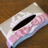 アクアフラワー オペラピンク ティッシュボックス ティッシュケース リボン ジェニファーテイラー調