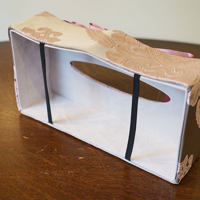 アクアフラワー オペラピンク ティッシュボックス ティッシュケース リボン ジェニファーテイラー調