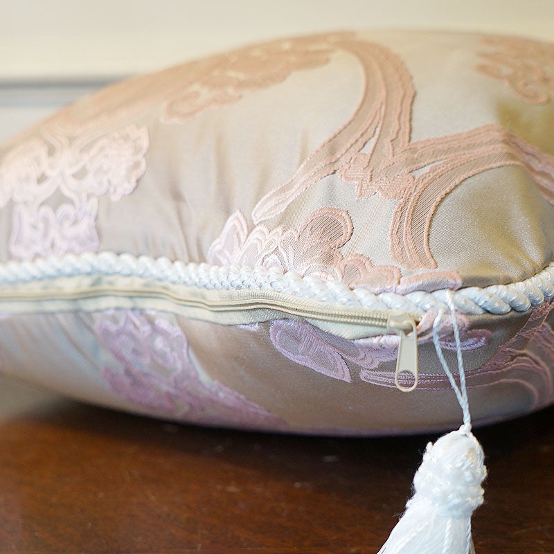 アクアフラワー Aqua flower オペラピンク クッションカバー 45×45cm おしゃれ タッセル付 ジェニファーテイラー調