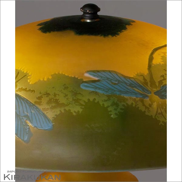 輸入照明 ガレコレクション 4灯テーブルスタンド トンボ柄 蜻蛉 中間スイッチ LED使用可 人気