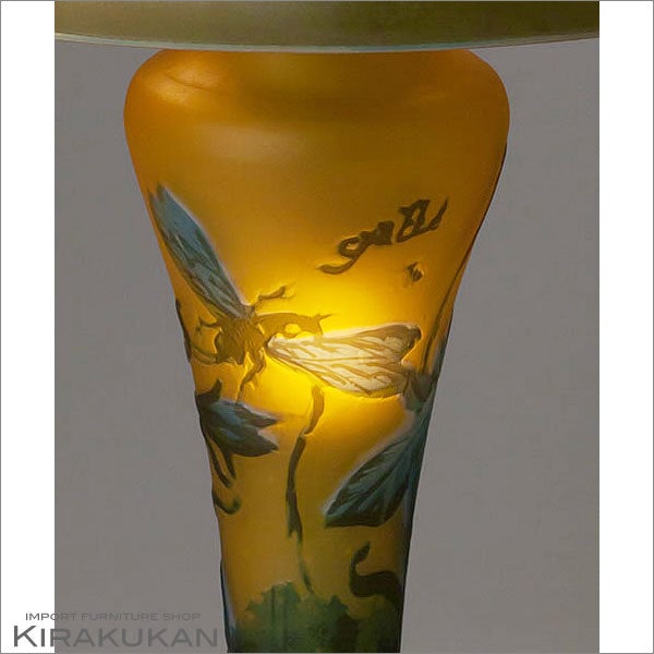 輸入照明 ガレコレクション 4灯テーブルスタンド トンボ柄 蜻蛉 中間スイッチ LED使用可 人気