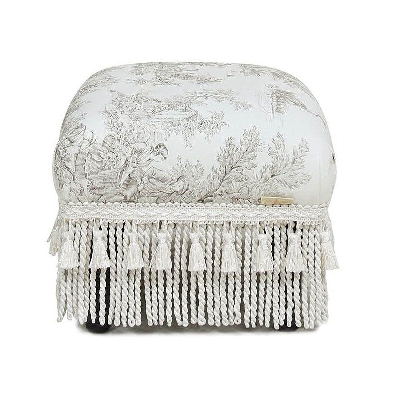 ジェニファーテイラー フットスツール トワルドジュイ柄 Toile de Jouy スツール おしゃれ スツール フランス雑貨