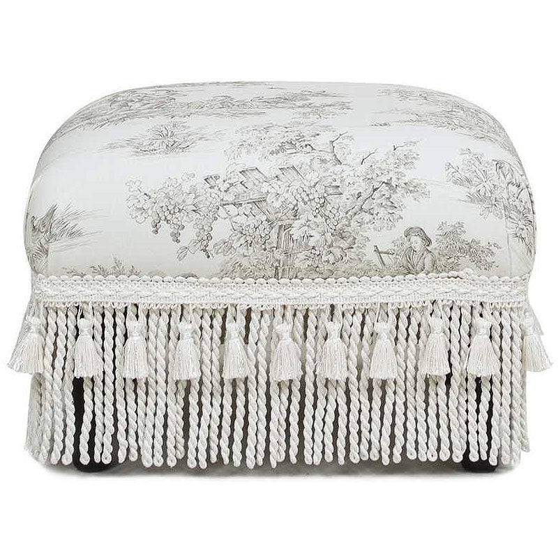 ジェニファーテイラー フットスツール トワルドジュイ柄 Toile de Jouy スツール おしゃれ スツール フランス雑貨