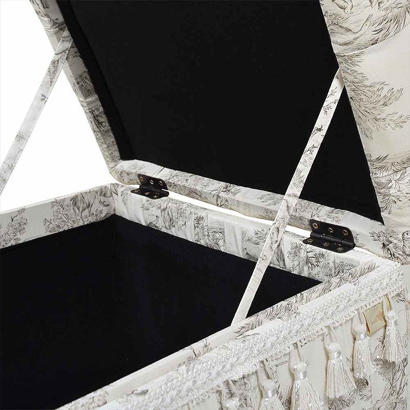 ジェニファーテイラー スツール 収納付き 四角 トワルドジュイ柄 Toile de Jouy スツール おしゃれ スツール フランス雑貨