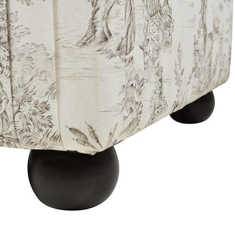 ジェニファーテイラー スツール 収納付き 四角 トワルドジュイ柄 Toile de Jouy スツール おしゃれ スツール フランス雑貨