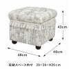 ジェニファーテイラー スツール 収納付き 四角 トワルドジュイ柄 Toile de Jouy スツール おしゃれ スツール フランス雑貨