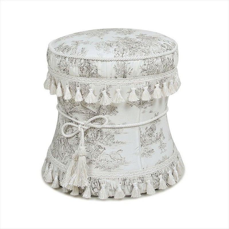 ジェニファーテイラー スツール ラウンド 丸 トワルドジュイ柄 Toile de Jouy スツール おしゃれ スツール フランス雑貨