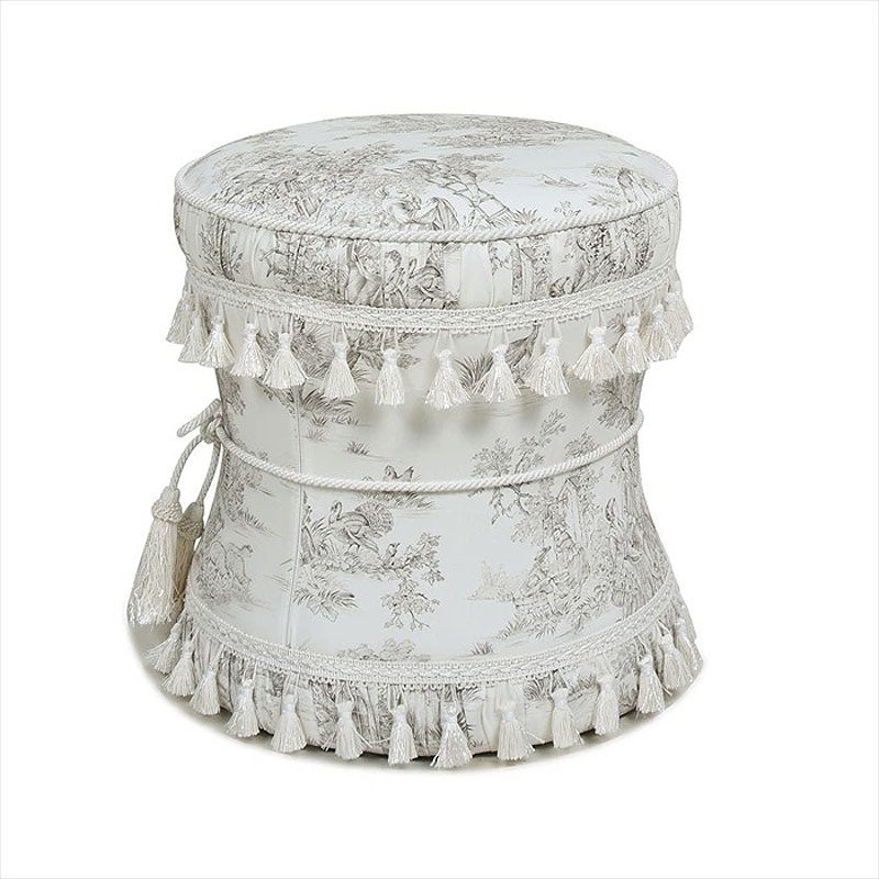 ジェニファーテイラー スツール ラウンド 丸 トワルドジュイ柄 Toile de Jouy スツール おしゃれ スツール フランス雑貨