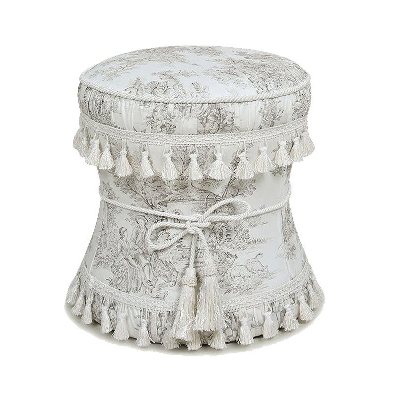 ジェニファーテイラー スツール ラウンド 丸 トワルドジュイ柄 Toile de Jouy スツール おしゃれ スツール フランス雑貨