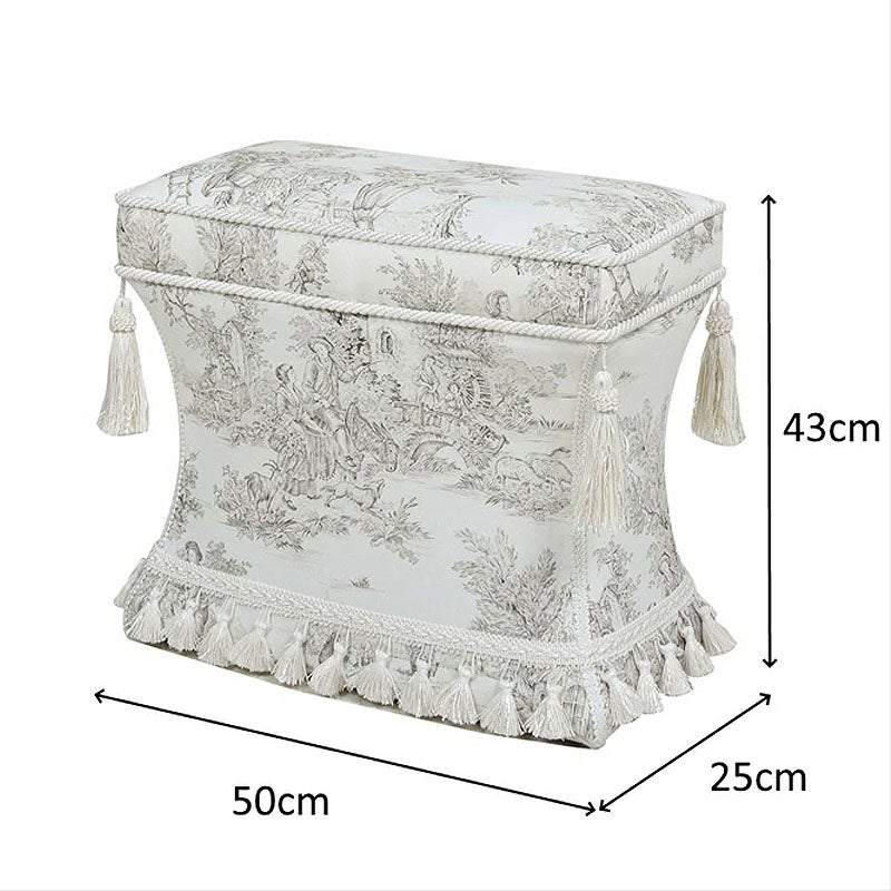 ジェニファーテイラー スツール 薄型 トワルドジュイ柄 Toile de Jouy スツール おしゃれ スツール フランス雑貨