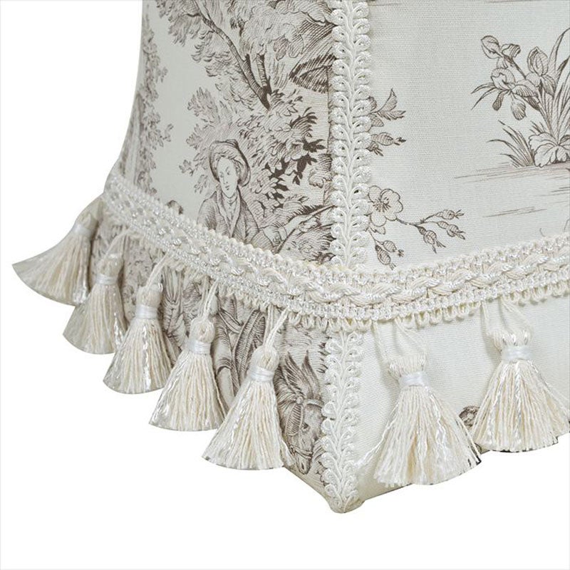 ジェニファーテイラー スツール 薄型 トワルドジュイ柄 Toile de Jouy