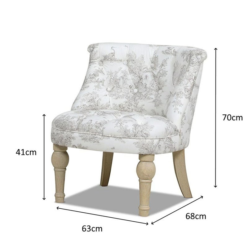 ジェニファーテイラー ラムズゲートチェア 1人掛けソファ トワルドジュイ柄 Toile de Jouy スツール おしゃれ スツール フランス雑貨