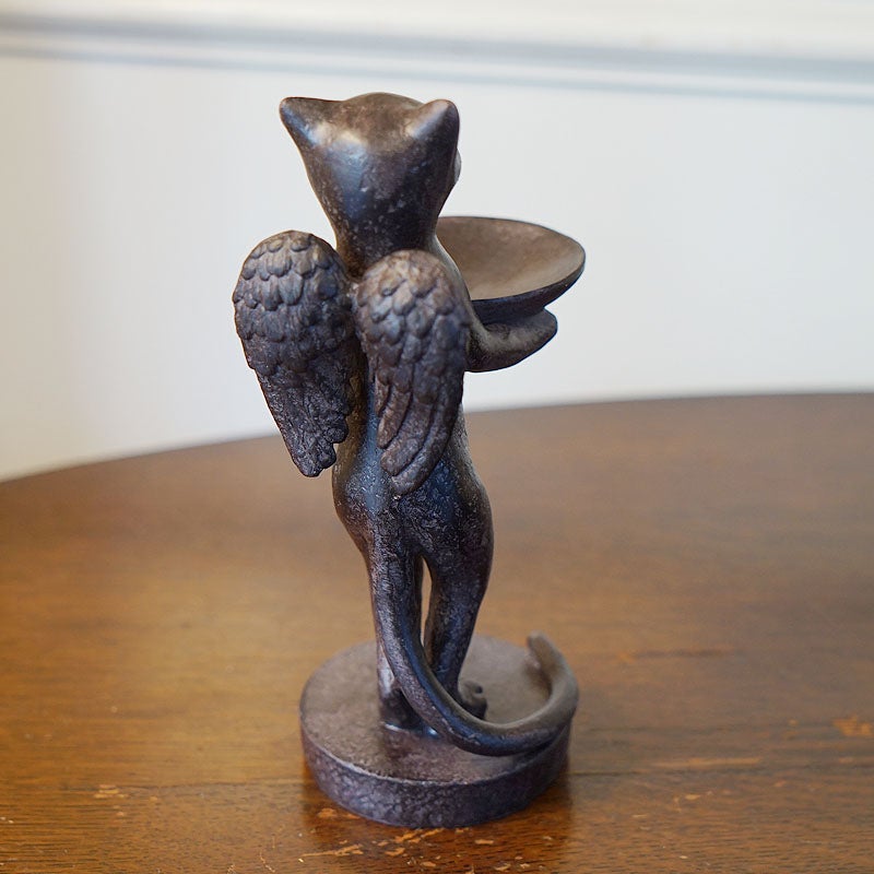 猫雑貨 置物 皿を持ったねこ 猫の置物 可愛い おしゃれ 雑貨 ねこの置物 小物入れ 癒やしアイテム