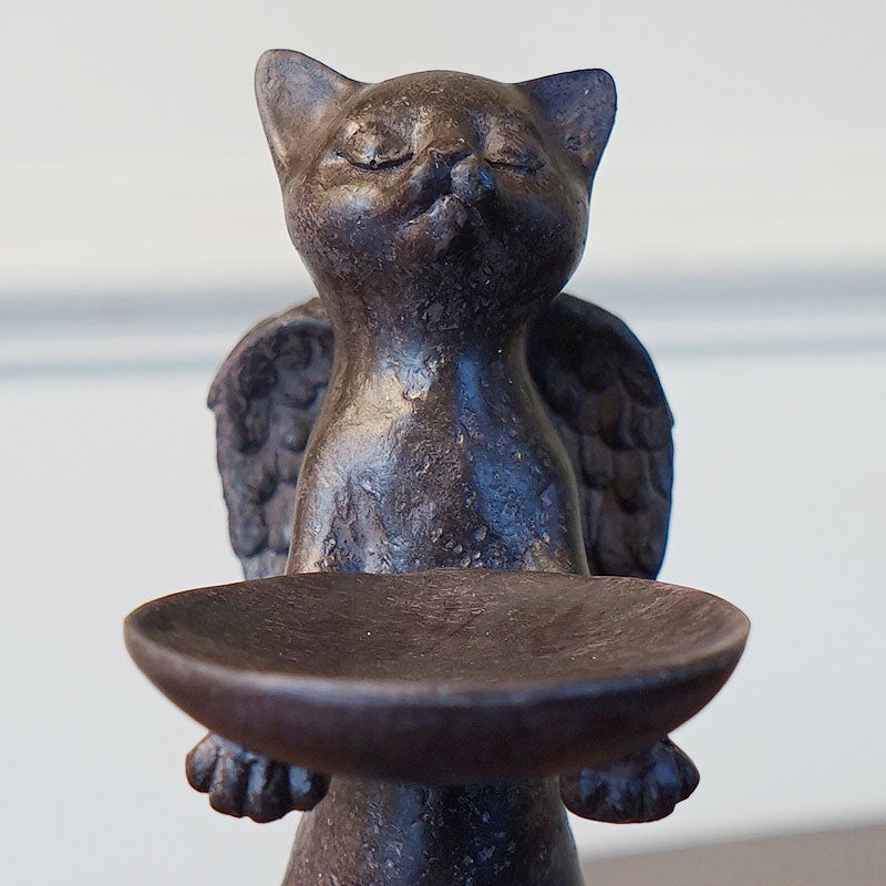 猫雑貨 置物 皿を持ったねこ 猫の置物 可愛い おしゃれ 雑貨 ねこの置物 小物入れ 癒やしアイテム