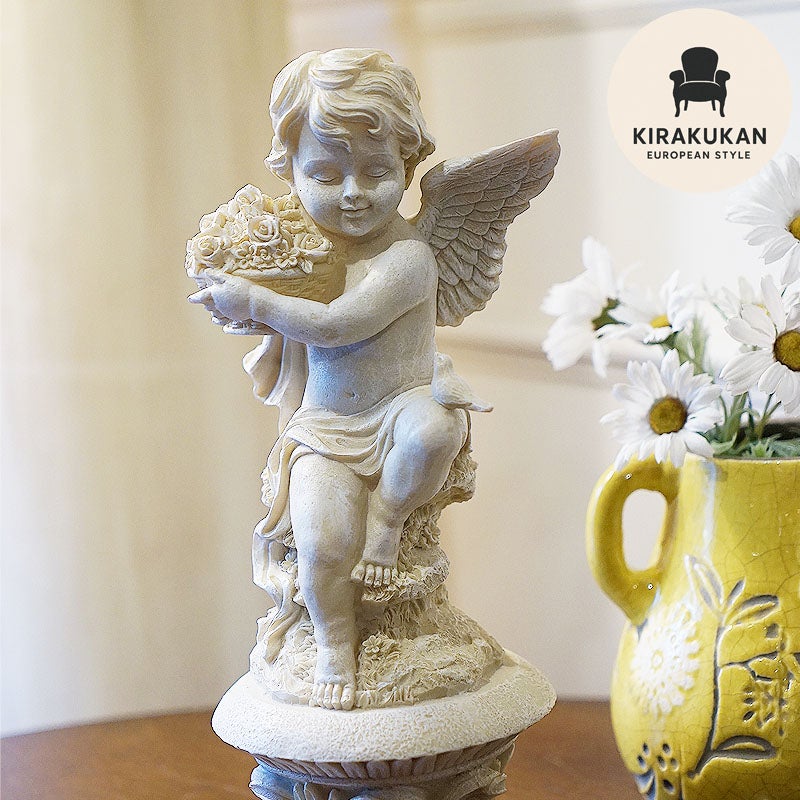 天使雑貨 小鳥エンジェル Aタイプ ローズ 天使 置物 可愛い天使 輸入雑貨 インテリア雑貨 輸入雑貨 おしゃれ 雑貨