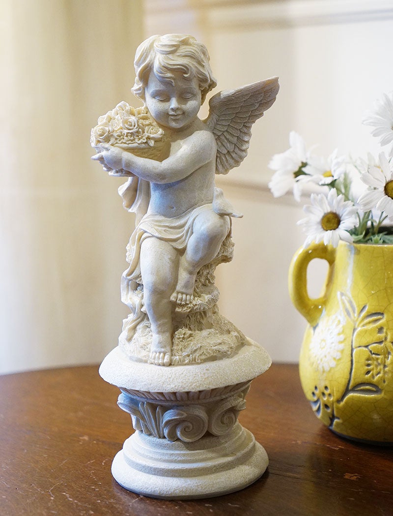 天使雑貨 小鳥エンジェル Aタイプ ローズ 天使 置物 可愛い天使 輸入雑貨 イタリア家具 輸入家具 おしゃれ 雑貨