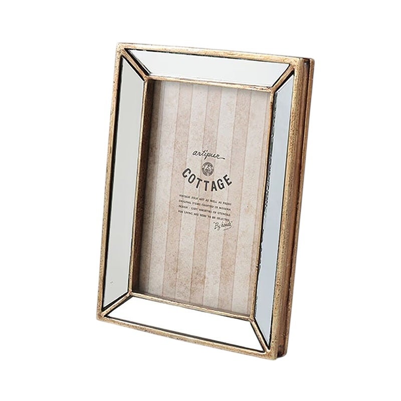 フォトフレーム 写真立て ミラー フォトフレーム Lサイズ 鏡枠 壁掛け可 卓上 写真立て