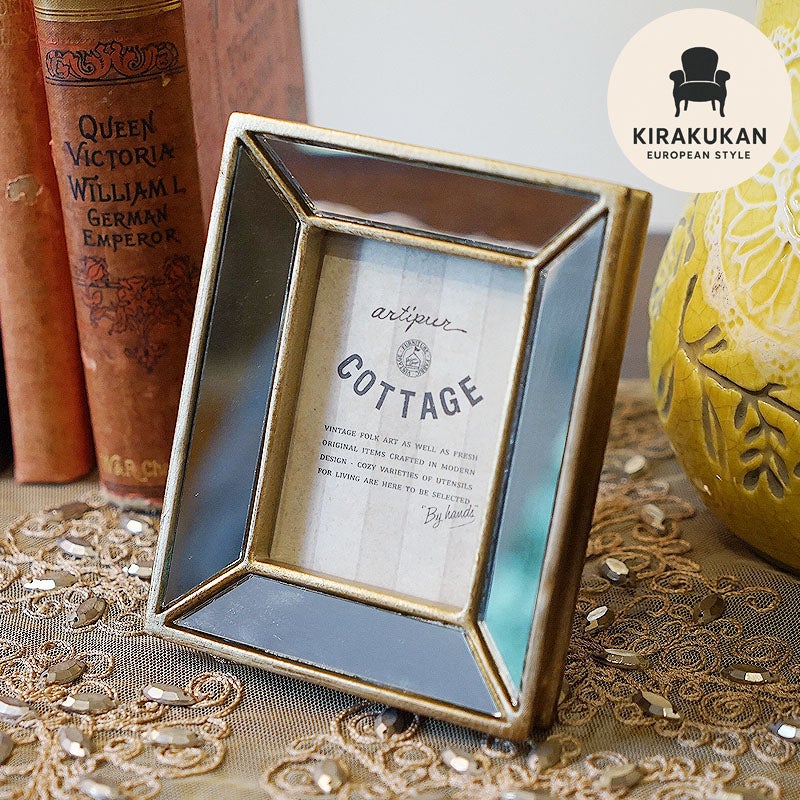 フォトフレーム 写真立て ミラー フォトフレーム Sサイズ 鏡枠 壁掛け可 卓上 写真立て