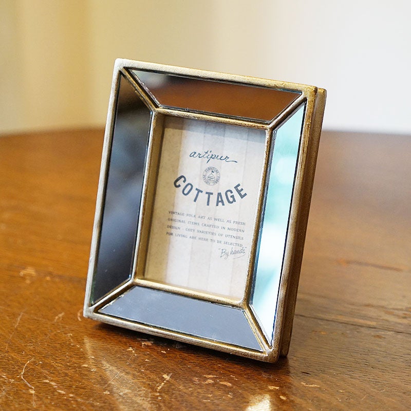 フォトフレーム 写真立て ミラー フォトフレーム Sサイズ 鏡枠 壁掛け可 卓上 写真立て