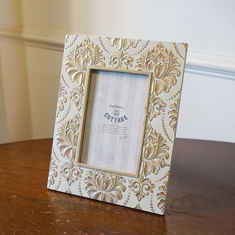 フォトフレーム 写真立て シャビーフォトフレーム Lサイズ 鏡枠 壁掛け可 メール便使用 卓上 写真立て