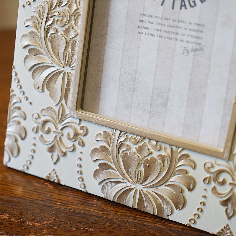 フォトフレーム 写真立て シャビーフォトフレーム Lサイズ 鏡枠 壁掛け可 メール便使用 卓上 写真立て