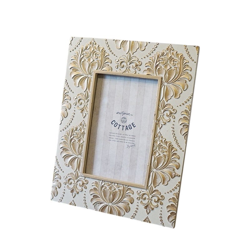 フォトフレーム 写真立て シャビーフォトフレーム Lサイズ 鏡枠 壁掛け可 メール便使用 卓上 写真立て