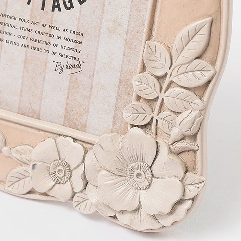 フォトフレーム 写真立て フラワー ウェーブスクエア フォトフレーム Sサイズ ピンク 壁掛け可 メール便使用