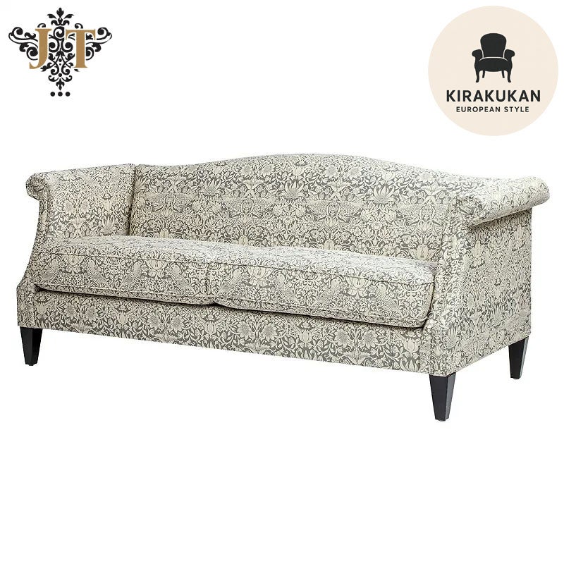 ジェニファーテイラー 3人掛けソファ 布 いちご泥棒柄 ピュアモリス風 Elaine エレイン モリス Morris