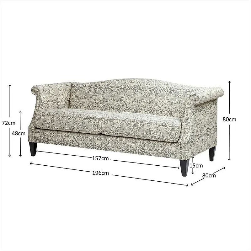 ジェニファーテイラー 3人掛けソファ 布 いちご泥棒柄 ピュアモリス風 Elaine エレイン モリス Morris