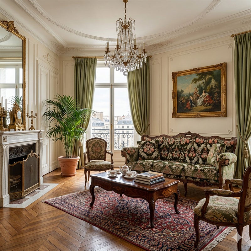 イタリア家具 3人掛けソファ 金華山張り 猫足 猫脚 ウォールナット仕上げ ソファー 木製 ロココ 家具 輸入家具 イタリアン家具 304AOV