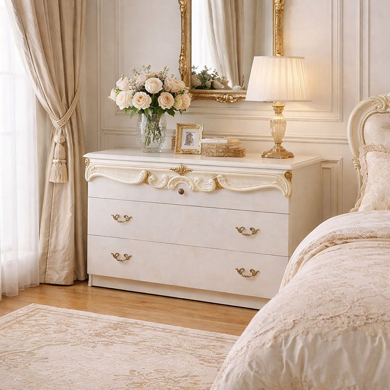 イタリア家具 CBIシリーズ 3段チェスト おしゃれ 木製 アンティーク クラシック家具 ヨーロッパ家具