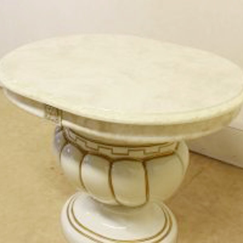 イタリア家具 LEONARD レオナルド サイドテーブル 白 オーバル 家具 木製 アンティーク クラシック家具