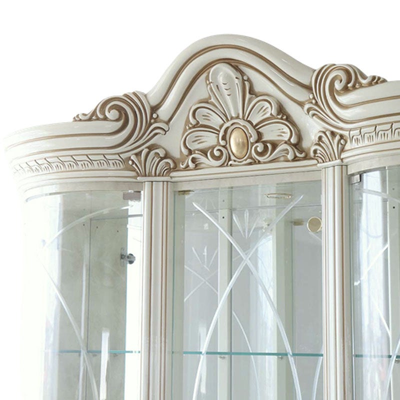 イタリア家具 LEONARD レオナルド 3ドア キャビネット 白 144 飾り棚 家具 キャビネット 木製 アンティーク クラシック家具