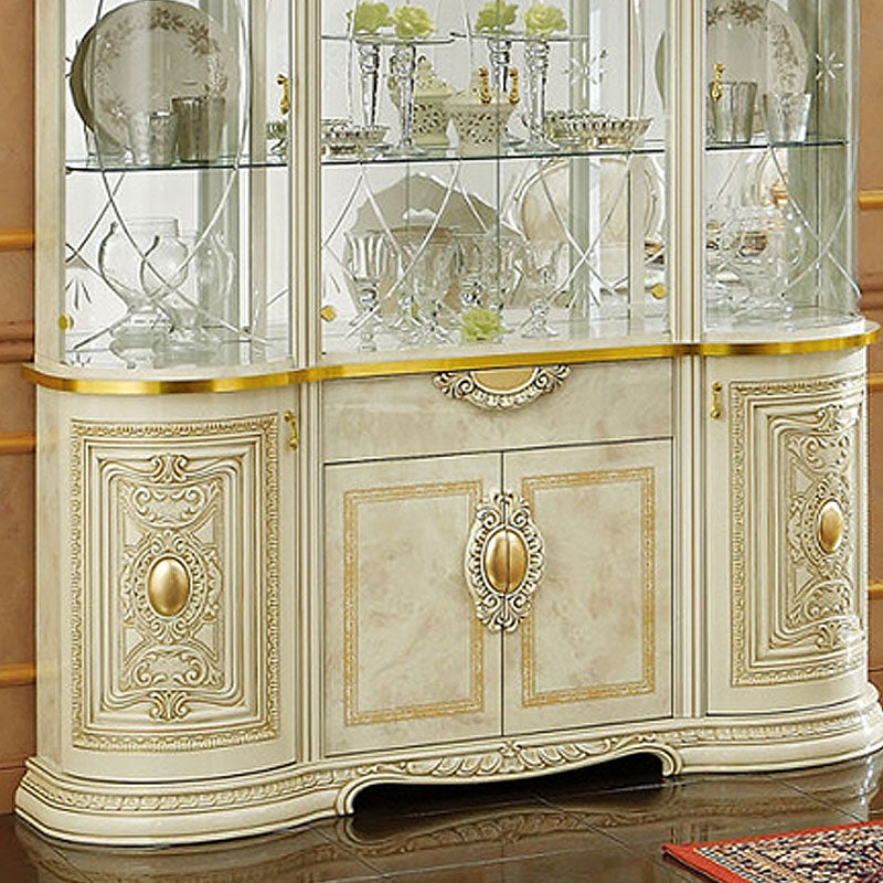 イタリア家具 LEONARD レオナルド 4ドア キャビネット 白 179 飾り棚 家具 キャビネット 木製 アンティーク クラシック家具