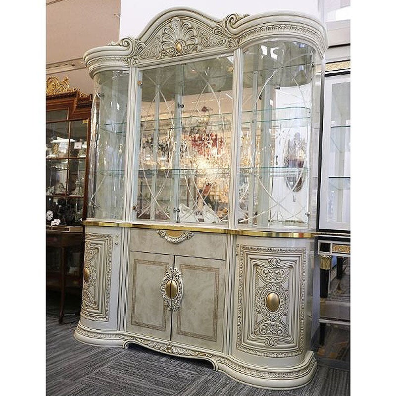 イタリア家具 LEONARD レオナルド 4ドア キャビネット 白 179 飾り棚 家具 キャビネット 木製 アンティーク クラシック家具