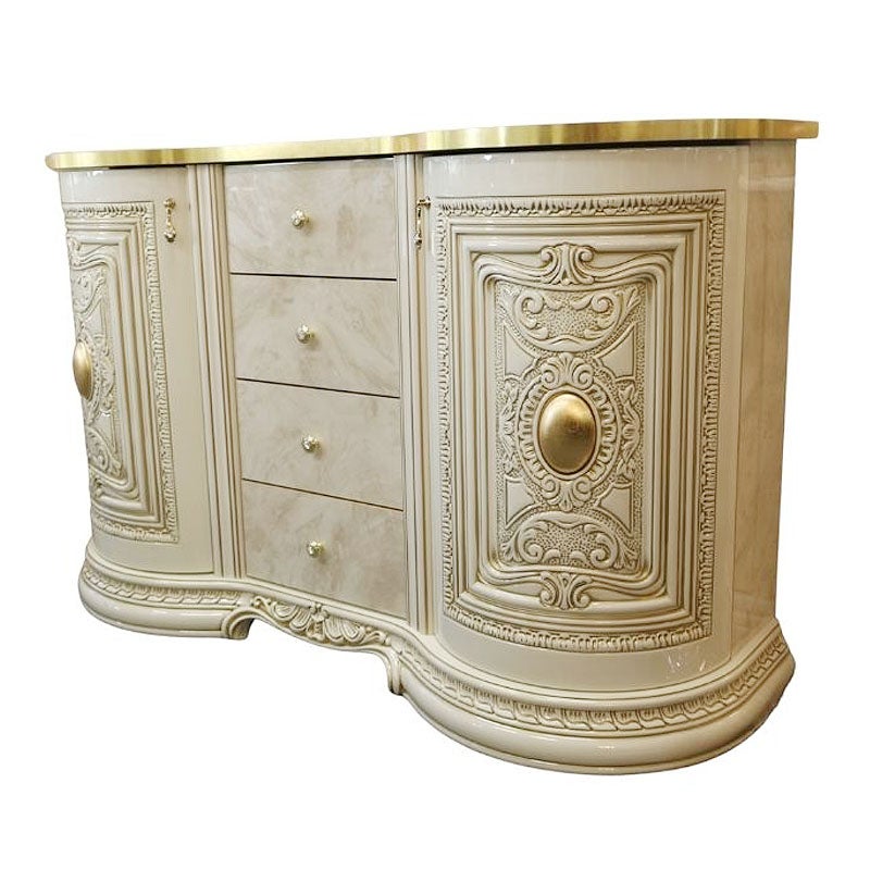 イタリア家具 LEONARD レオナルド サイドボード ホワイト 135cm 白家具 サイドボード アンティーク