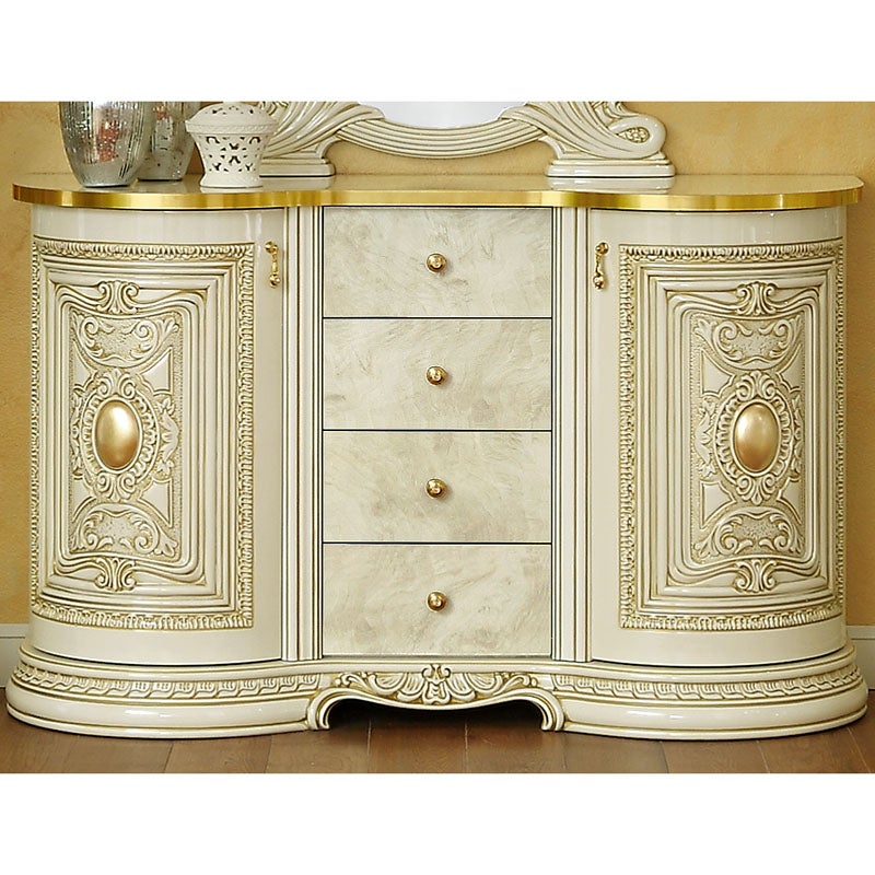 イタリア家具 LEONARD レオナルド サイドボード ホワイト 135cm 白家具 サイドボード アンティーク