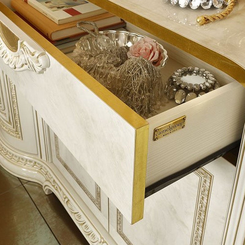 イタリア家具 LEONARD レオナルド サイドボード ホワイト 174cm 白家具 サイドボード アンティーク