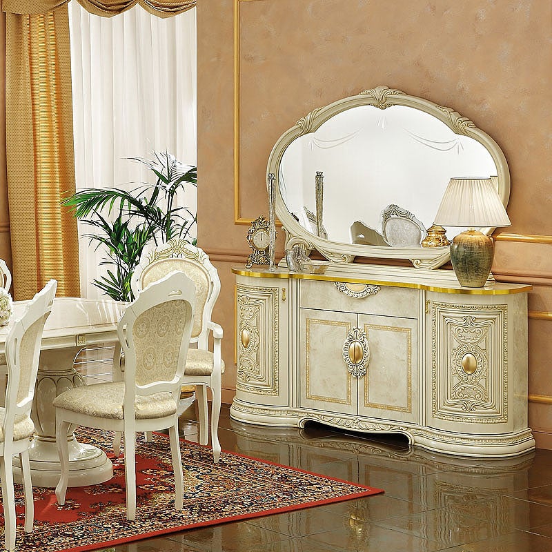 イタリア家具 LEONARD レオナルド サイドボード ホワイト 174cm 白家具 サイドボード アンティーク