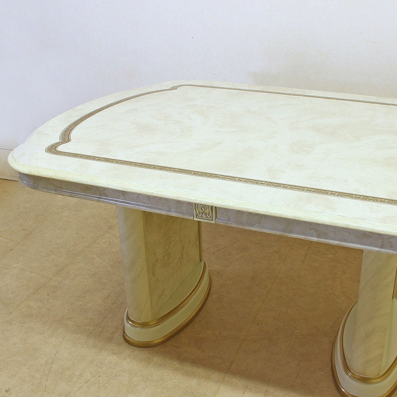 イタリア家具 LEONARD レオナルド ダイニングテーブル 149 木製 白家具 クラシック家具 ヨーロッパ家具