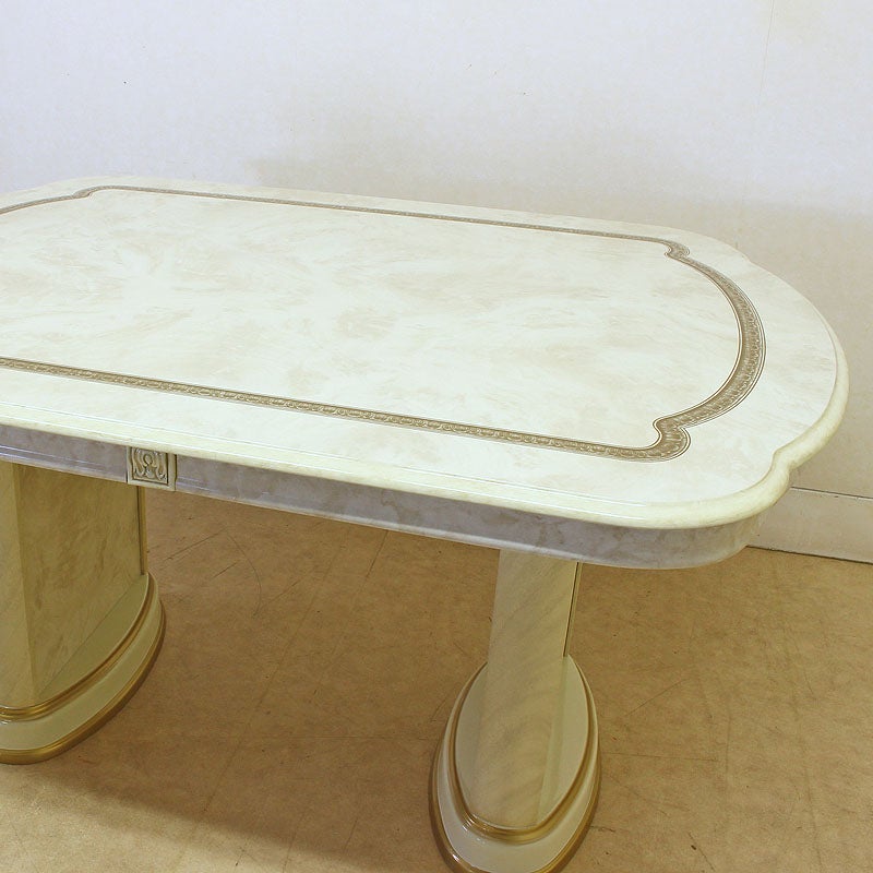 イタリア家具 LEONARD レオナルド ダイニングテーブル 149 木製 白家具 クラシック家具 ヨーロッパ家具