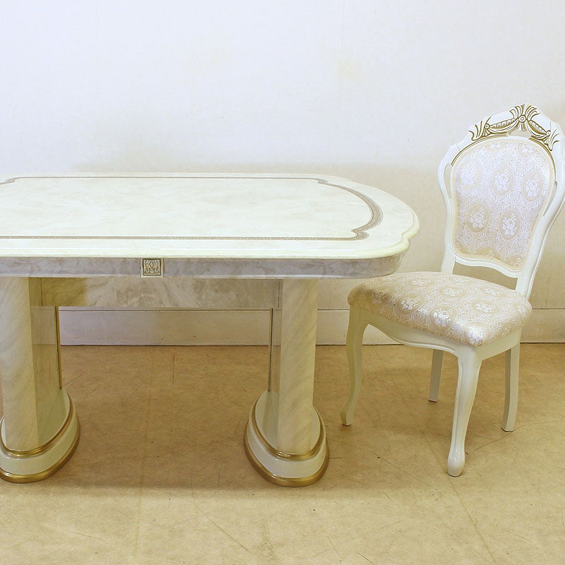 イタリア家具 LEONARD レオナルド ダイニングテーブル 149 木製 白家具 クラシック家具 ヨーロッパ家具