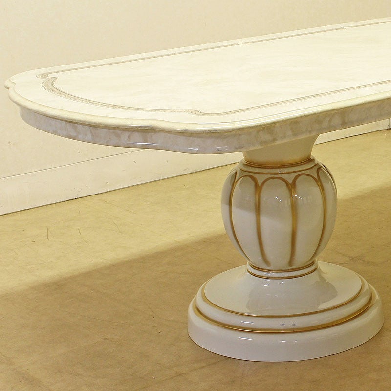 イタリア家具 LEONARD レオナルド ダイニングテーブル 伸長式 186 木製 白家具 クラシック家具 ヨーロッパ家具