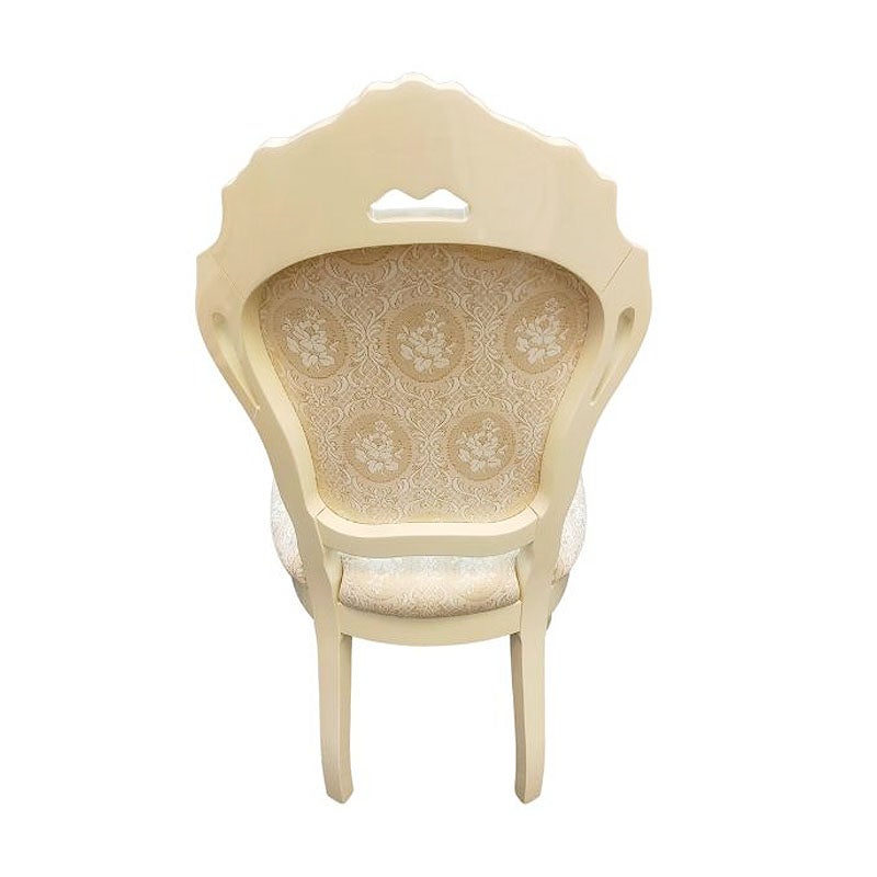 イタリア家具 LEONARD レオナルド ダイニングチェア 木製 布張り ファブリック 白家具 クラシック家具 ヨーロッパ家具