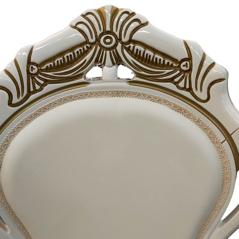 イタリア家具 LEONARD レオナルド ダイニングアームチェア 木製 エコレザー張り 白家具 クラシック家具 ヨーロッパ家具